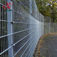 Galvanized double wire weld panel steel wall fence